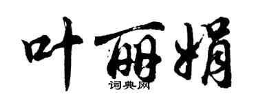 胡问遂叶丽娟行书个性签名怎么写