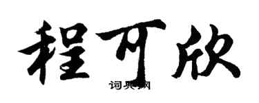 胡问遂程可欣行书个性签名怎么写