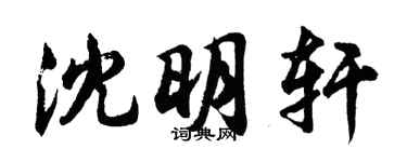 胡问遂沈明轩行书个性签名怎么写