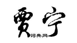 胡问遂贾宁行书个性签名怎么写