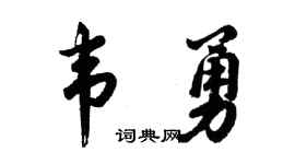 胡问遂韦勇行书个性签名怎么写