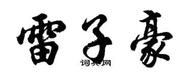 胡问遂雷子豪行书个性签名怎么写