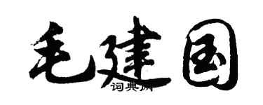 胡问遂毛建国行书个性签名怎么写
