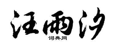 胡问遂汪雨汐行书个性签名怎么写