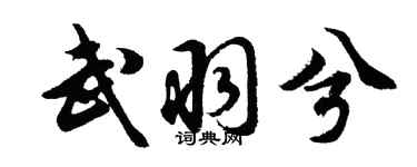 胡问遂武羽兮行书个性签名怎么写