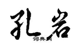 胡问遂孔岩行书个性签名怎么写