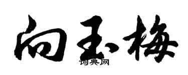 胡问遂向玉梅行书个性签名怎么写