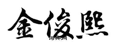 胡问遂金俊熙行书个性签名怎么写