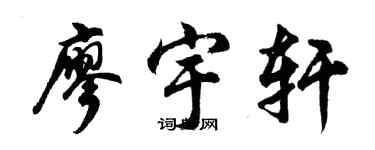 胡问遂廖宇轩行书个性签名怎么写