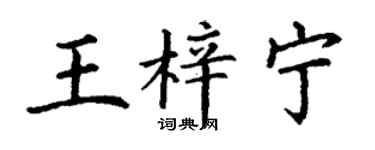 丁谦王梓宁楷书个性签名怎么写