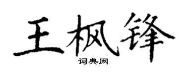 丁谦王枫锋楷书个性签名怎么写