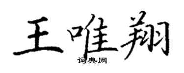 丁谦王唯翔楷书个性签名怎么写