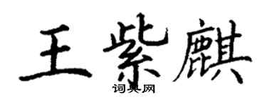 丁谦王紫麒楷书个性签名怎么写