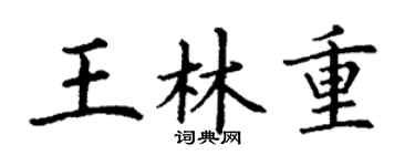 丁谦王林重楷书个性签名怎么写