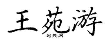 丁谦王苑游楷书个性签名怎么写