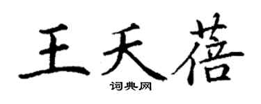 丁谦王夭蓓楷书个性签名怎么写