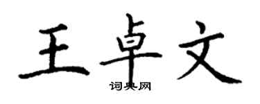 丁谦王卓文楷书个性签名怎么写