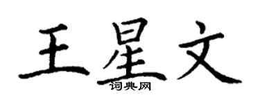 丁谦王星文楷书个性签名怎么写