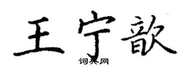 丁谦王宁歆楷书个性签名怎么写