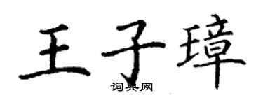 丁谦王子璋楷书个性签名怎么写