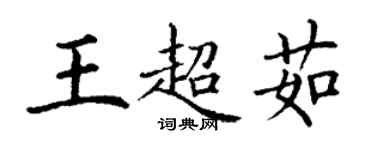 丁谦王超茹楷书个性签名怎么写
