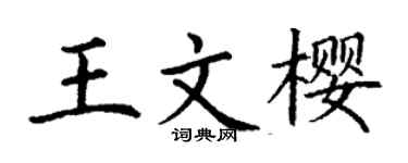 丁谦王文樱楷书个性签名怎么写