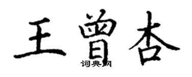 丁谦王曾杏楷书个性签名怎么写