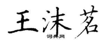 丁谦王沫茗楷书个性签名怎么写