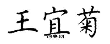 丁谦王宜菊楷书个性签名怎么写