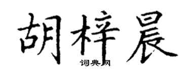 丁谦胡梓晨楷书个性签名怎么写