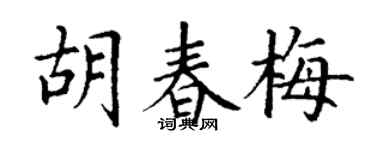 丁谦胡春梅楷书个性签名怎么写