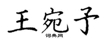 丁谦王宛予楷书个性签名怎么写