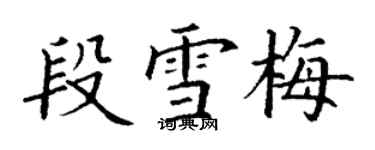丁谦段雪梅楷书个性签名怎么写