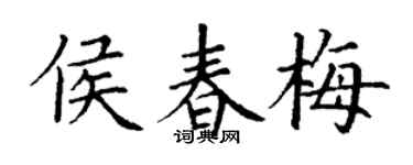 丁谦侯春梅楷书个性签名怎么写