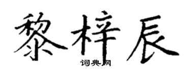 丁谦黎梓辰楷书个性签名怎么写