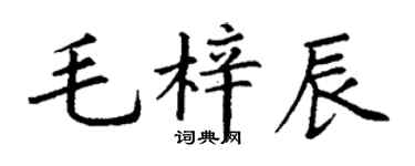 丁谦毛梓辰楷书个性签名怎么写