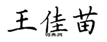 丁谦王佳苗楷书个性签名怎么写