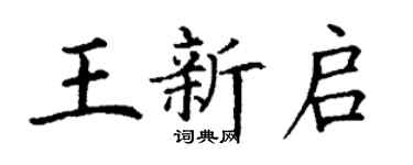 丁谦王新启楷书个性签名怎么写