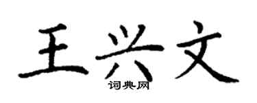 丁谦王兴文楷书个性签名怎么写