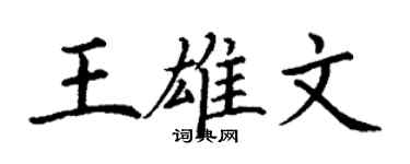 丁谦王雄文楷书个性签名怎么写