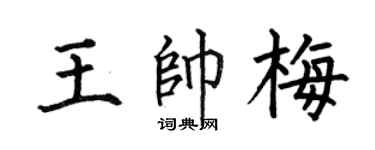 何伯昌王帅梅楷书个性签名怎么写