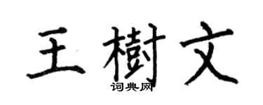 何伯昌王树文楷书个性签名怎么写