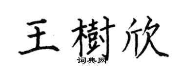 何伯昌王树欣楷书个性签名怎么写