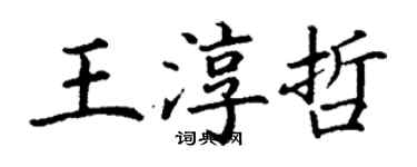 丁谦王淳哲楷书个性签名怎么写