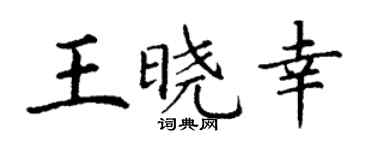 丁谦王晓幸楷书个性签名怎么写