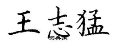 丁谦王志猛楷书个性签名怎么写