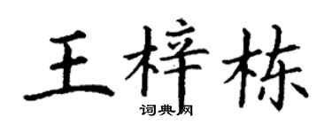 丁谦王梓栋楷书个性签名怎么写