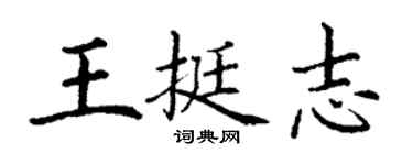 丁谦王挺志楷书个性签名怎么写