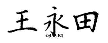 丁谦王永田楷书个性签名怎么写