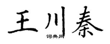 丁谦王川秦楷书个性签名怎么写